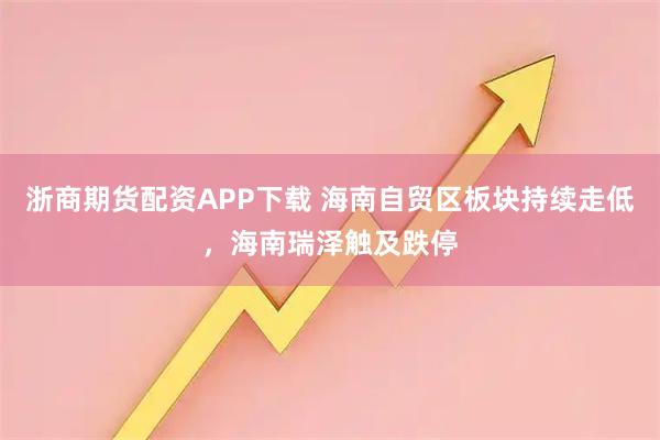 浙商期货配资APP下载 海南自贸区板块持续走低，海南瑞泽触及跌停